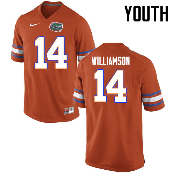 Youth Florida Gators #14 Chris Williamson College Football Jerseys Sale-Orange - Click Image to Close